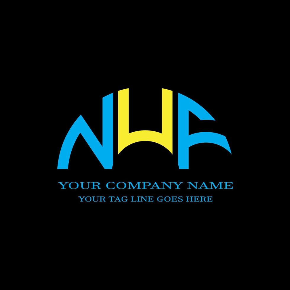 nuf letter logo creatief ontwerp met vectorafbeelding vector