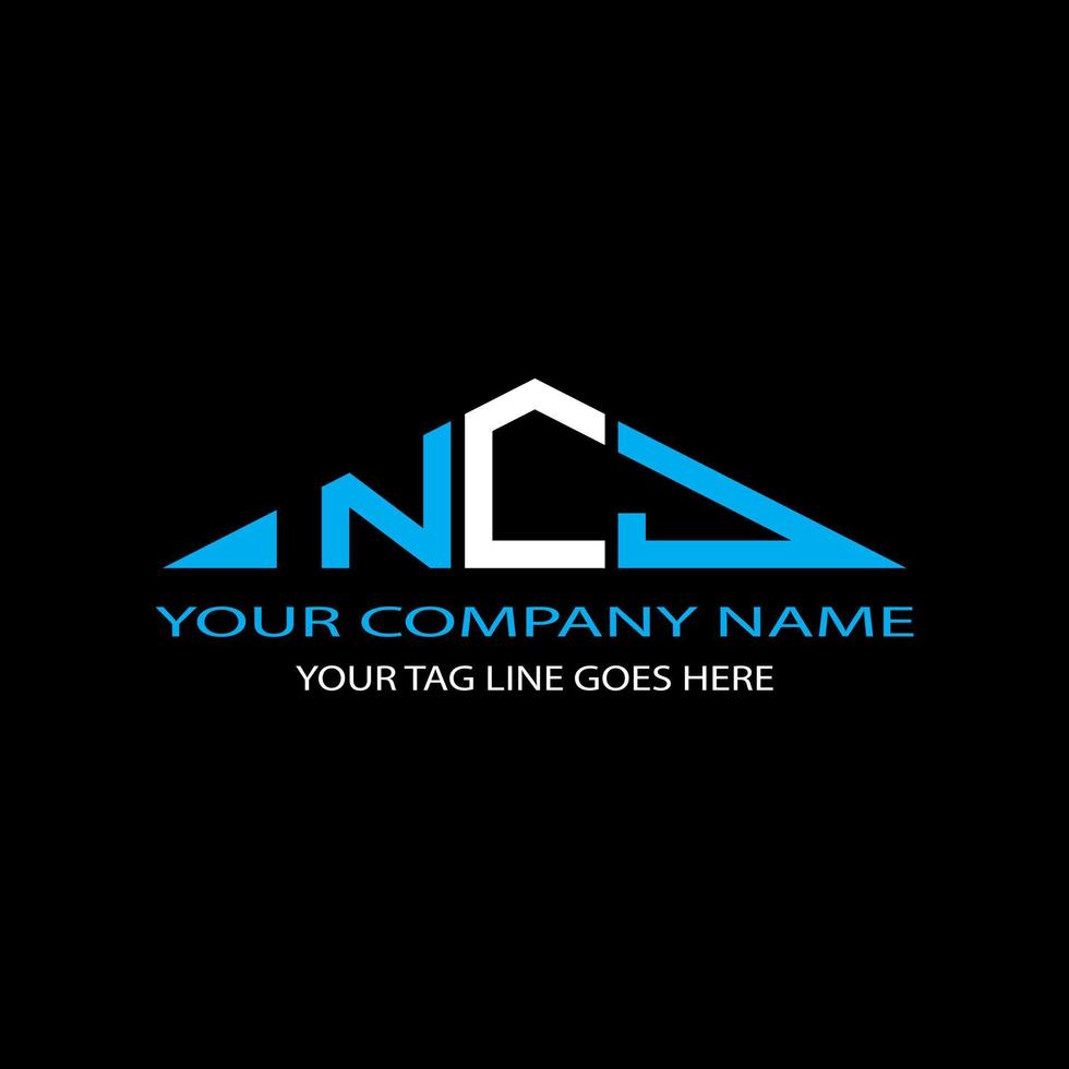 ncj letter logo creatief ontwerp met vectorafbeelding vector