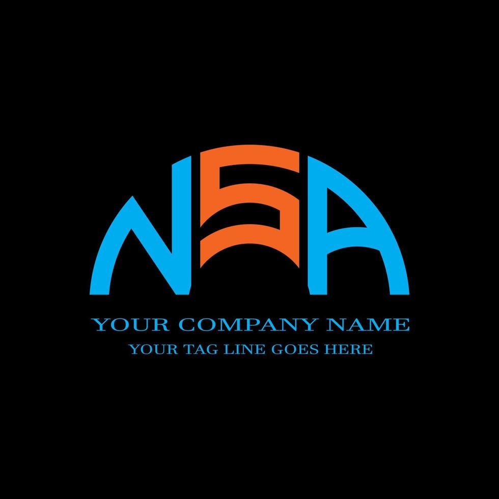 nsa letter logo creatief ontwerp met vectorafbeelding vector