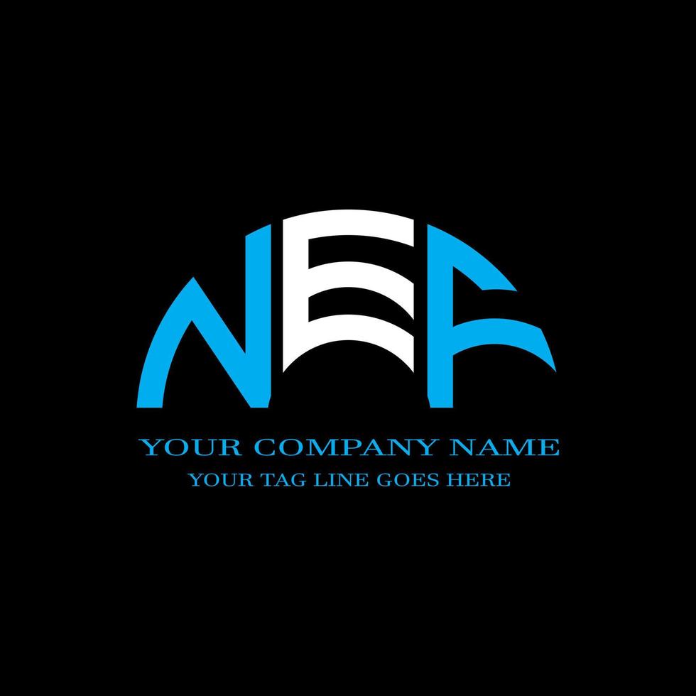 nef letter logo creatief ontwerp met vectorafbeelding vector