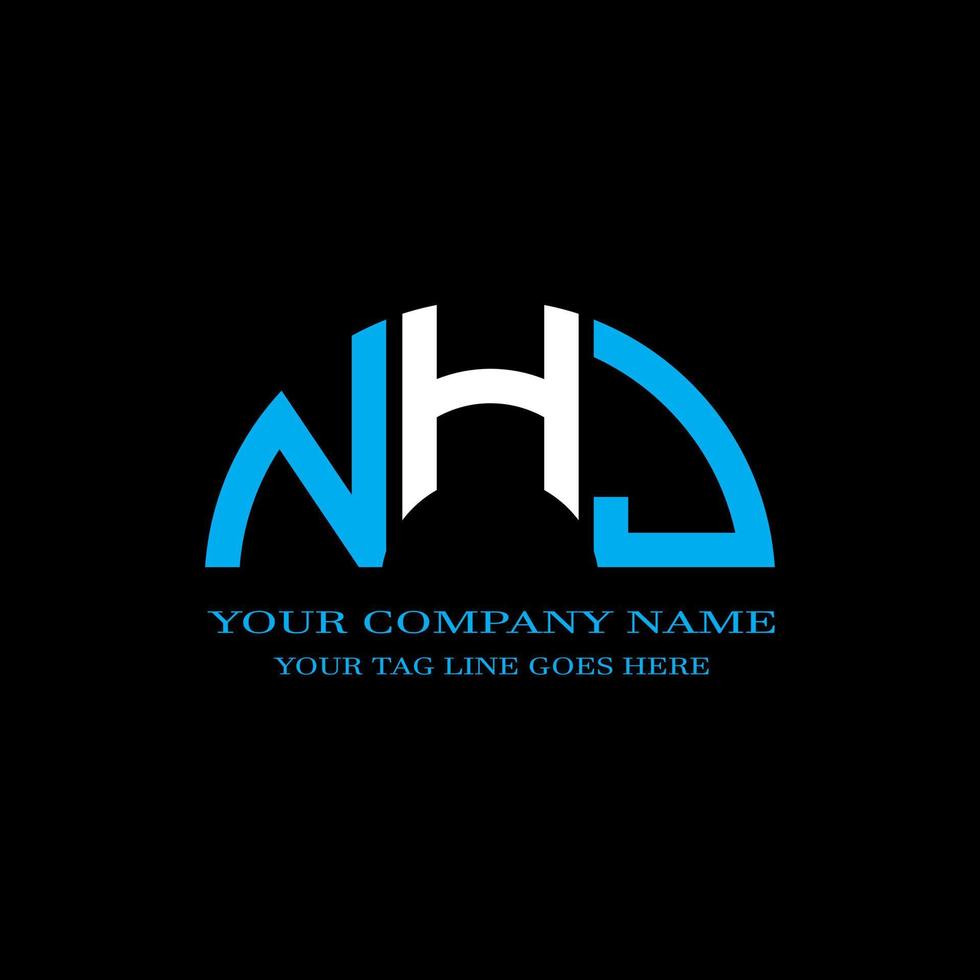 nhj letter logo creatief ontwerp met vectorafbeelding vector