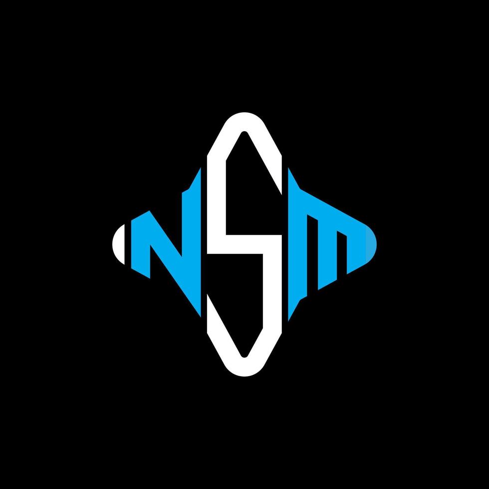 nsm letter logo creatief ontwerp met vectorafbeelding vector