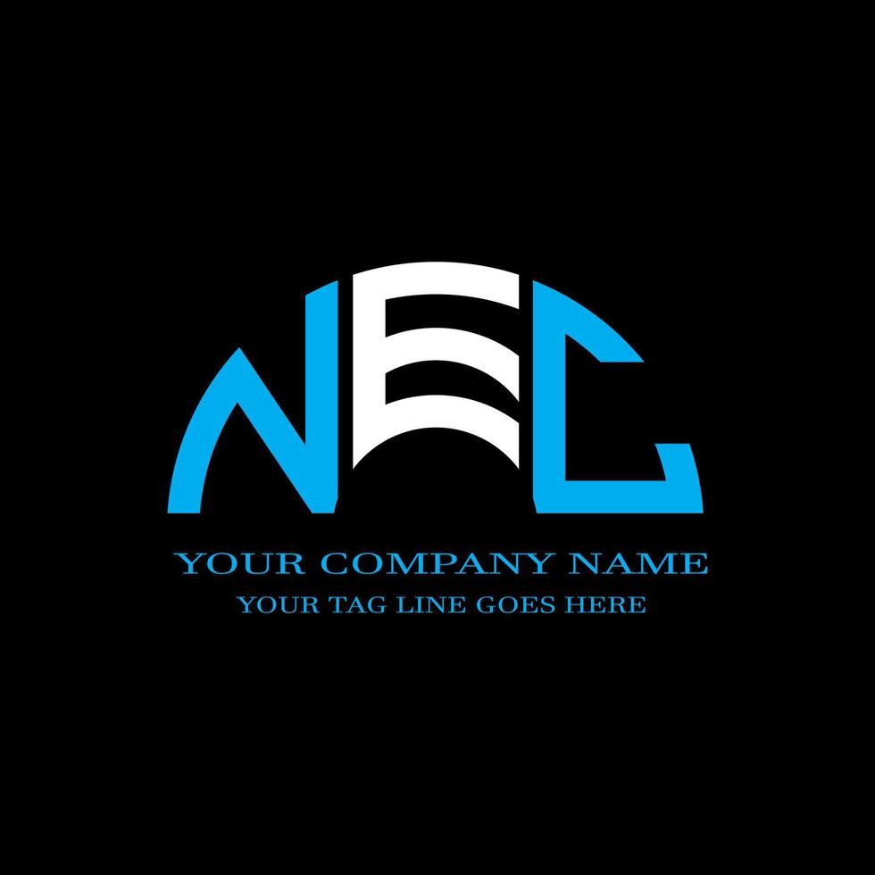 nec letter logo creatief ontwerp met vectorafbeelding vector