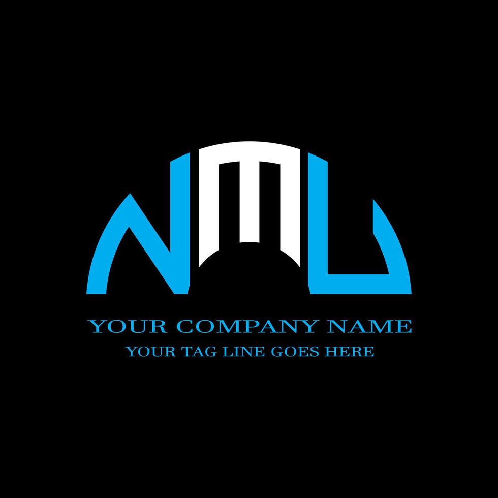 nmu letter logo creatief ontwerp met vectorafbeelding vector
