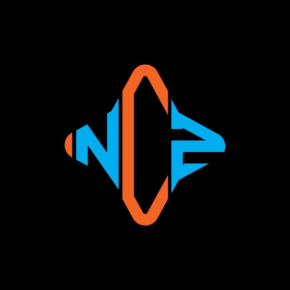 ncz letter logo creatief ontwerp met vectorafbeelding vector