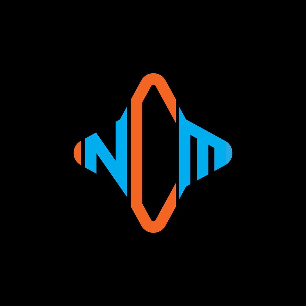 ncm letter logo creatief ontwerp met vectorafbeelding vector