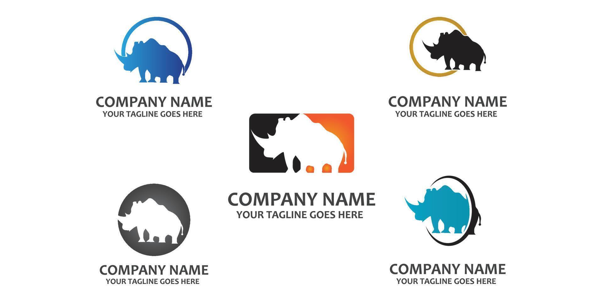 eenvoudig neushoorn dier pictogram vector logo