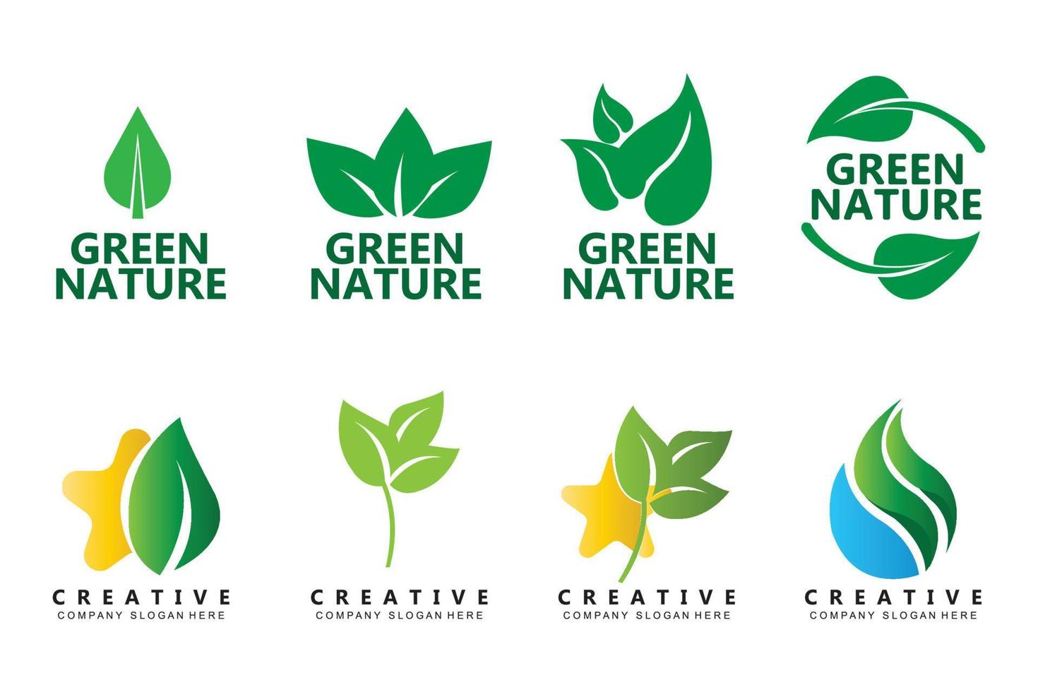 premium kwaliteit groen blad plant logo vector symbool