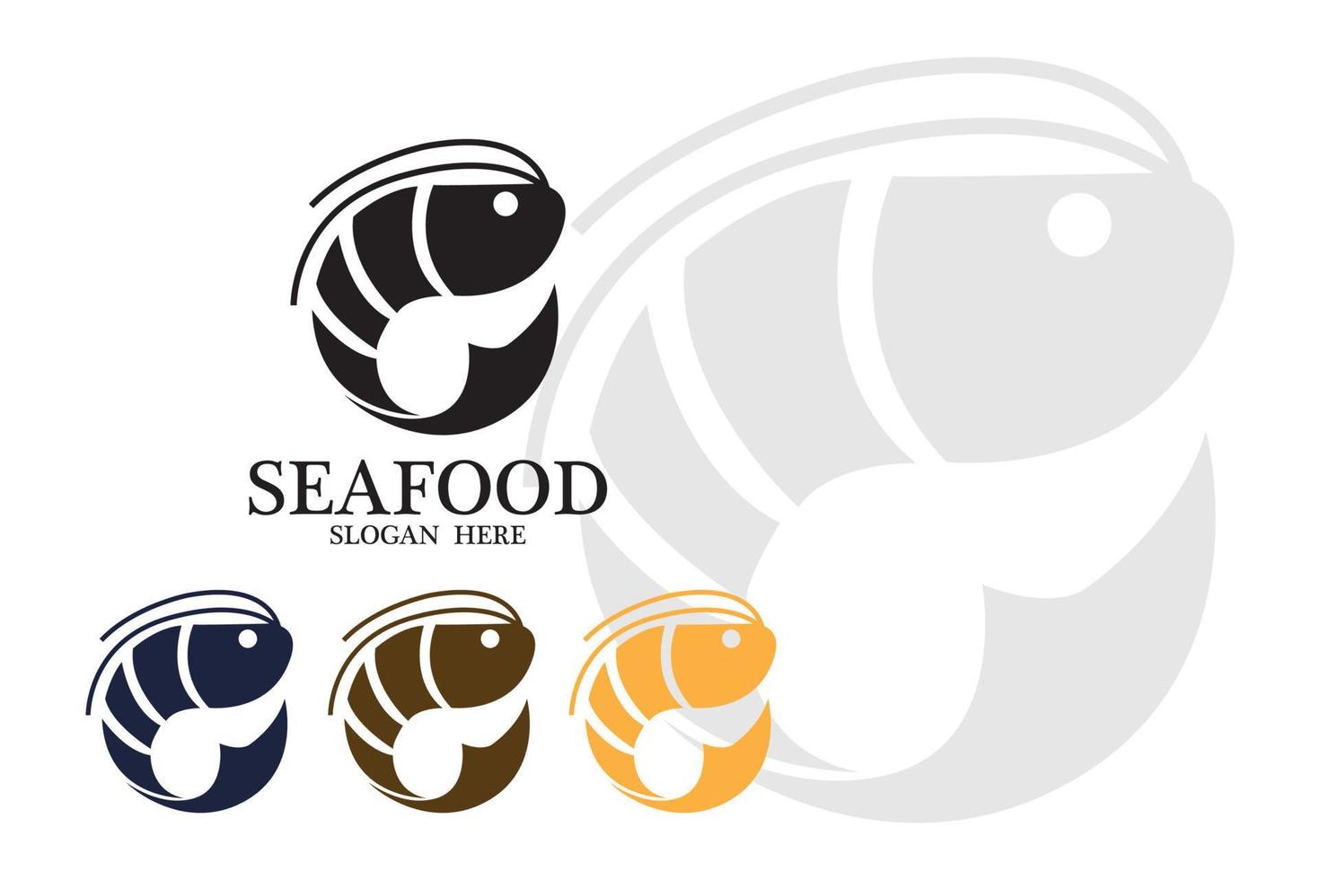 garnalen zeevruchten logo vector icoon, kreeft dier, klassiek retro design
