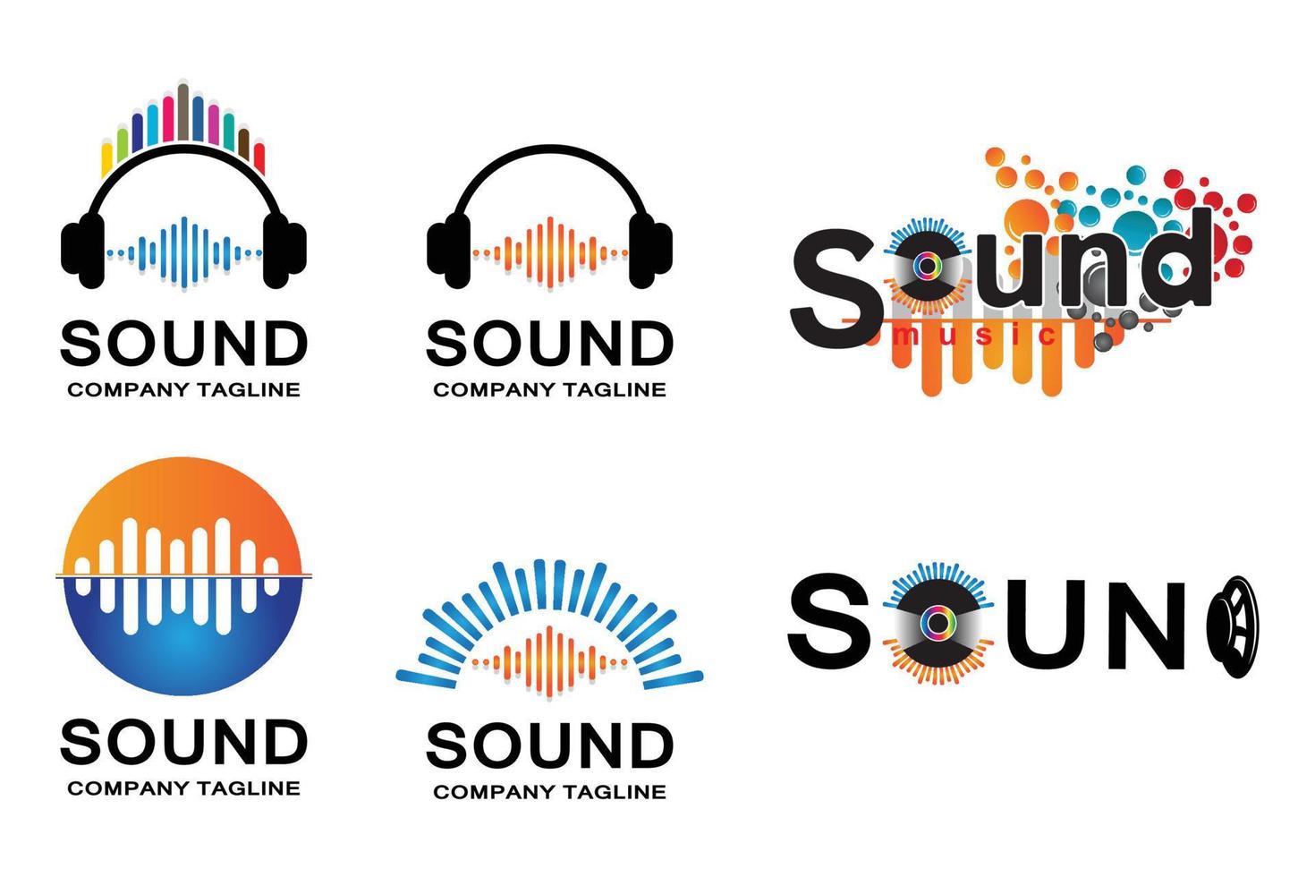 eenvoudige muziek geluid logo vector icon