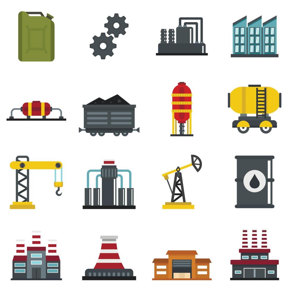 industrie set plat pictogrammen vector