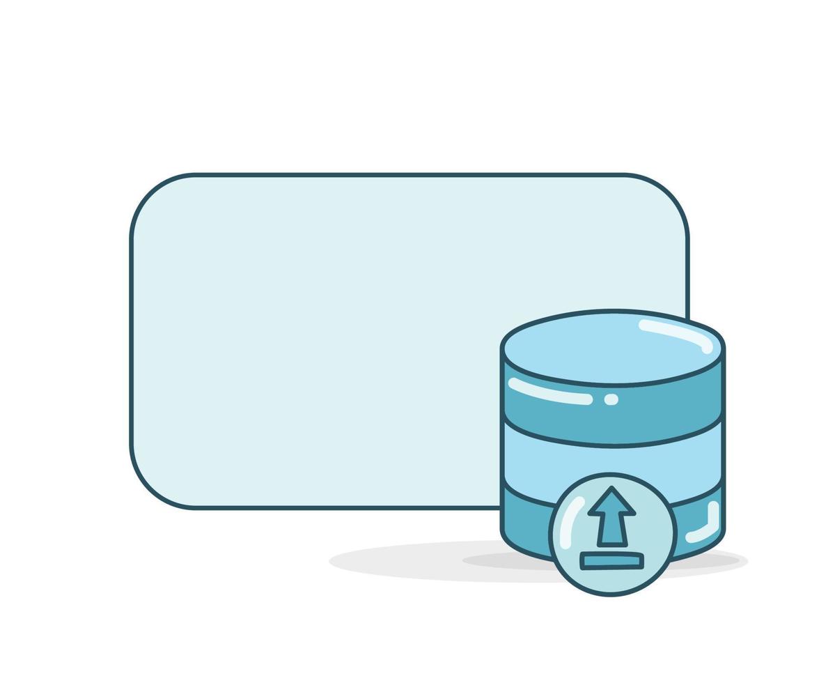 database-uploadpictogram met memobord vectorillustratie vector