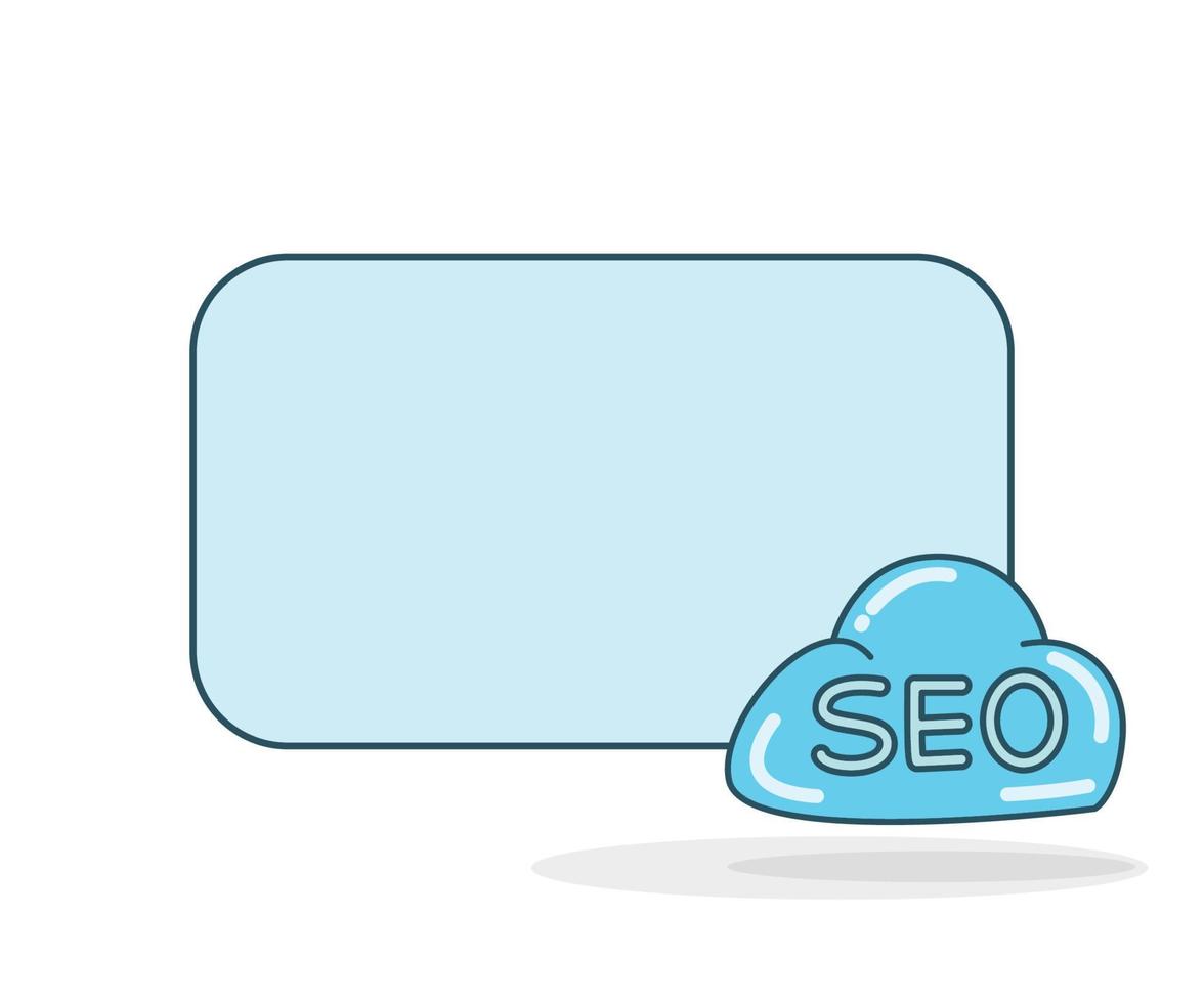 leeg notitiebord en cloud seo pictogram vectorillustratie vector