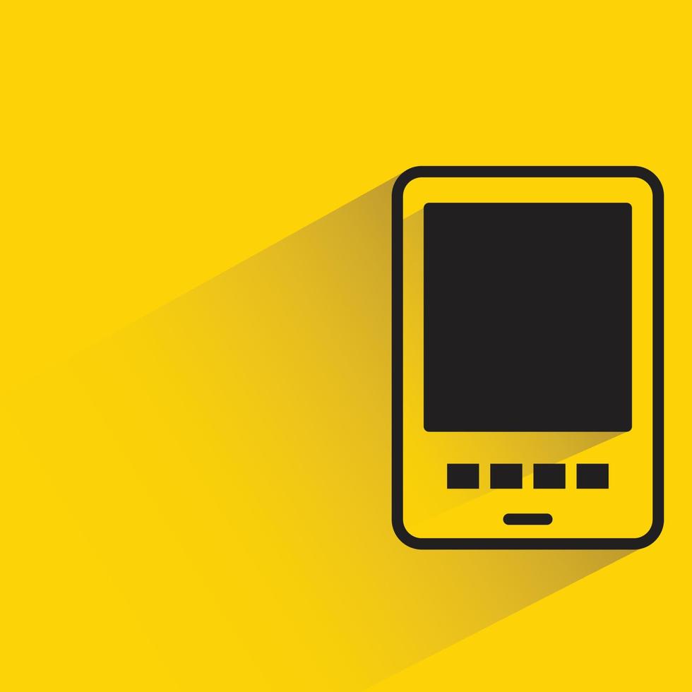 smartphone met schaduw op gele achtergrond vectorillustratie vector