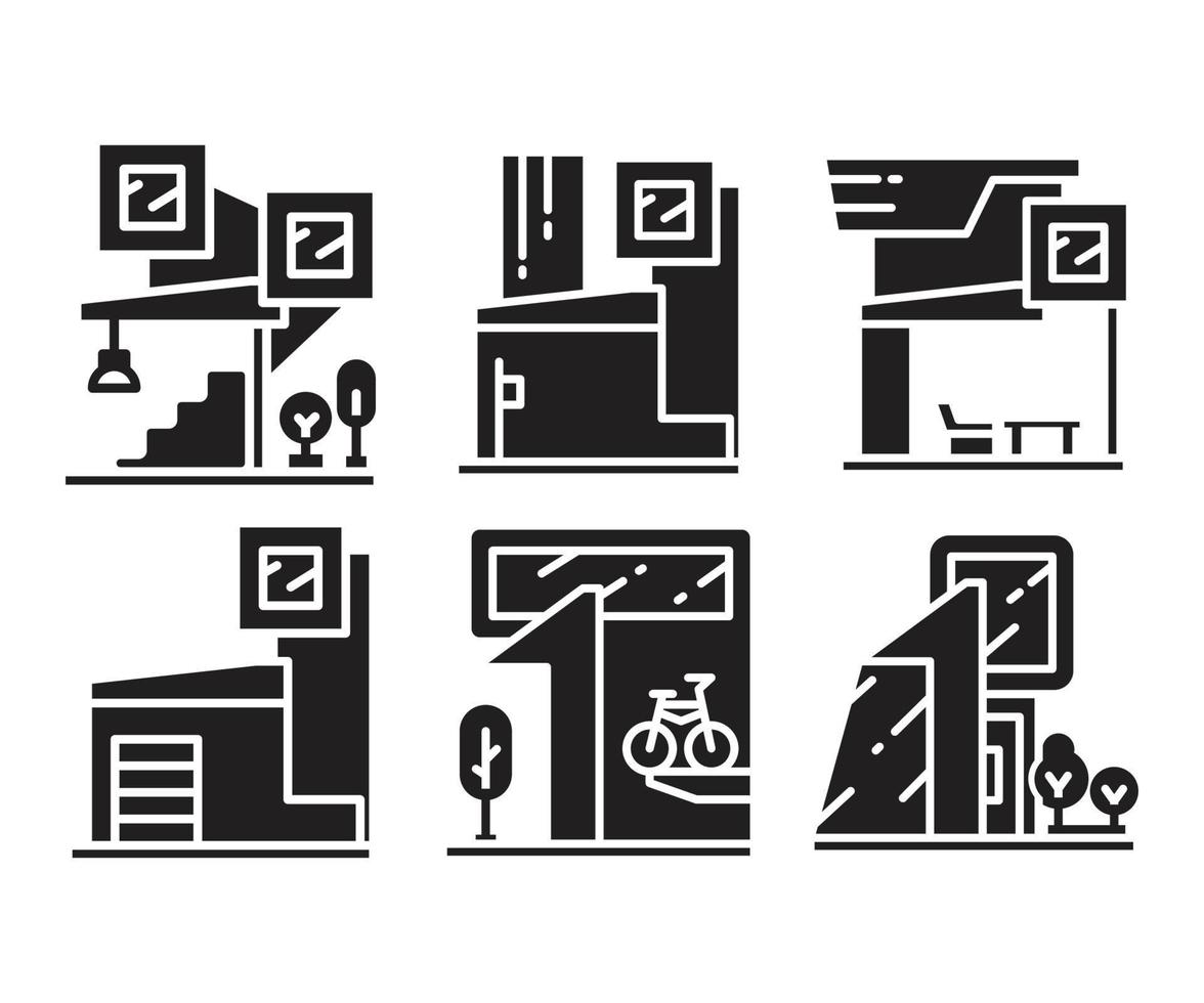 moderne huis pictogrammen illustratie vector