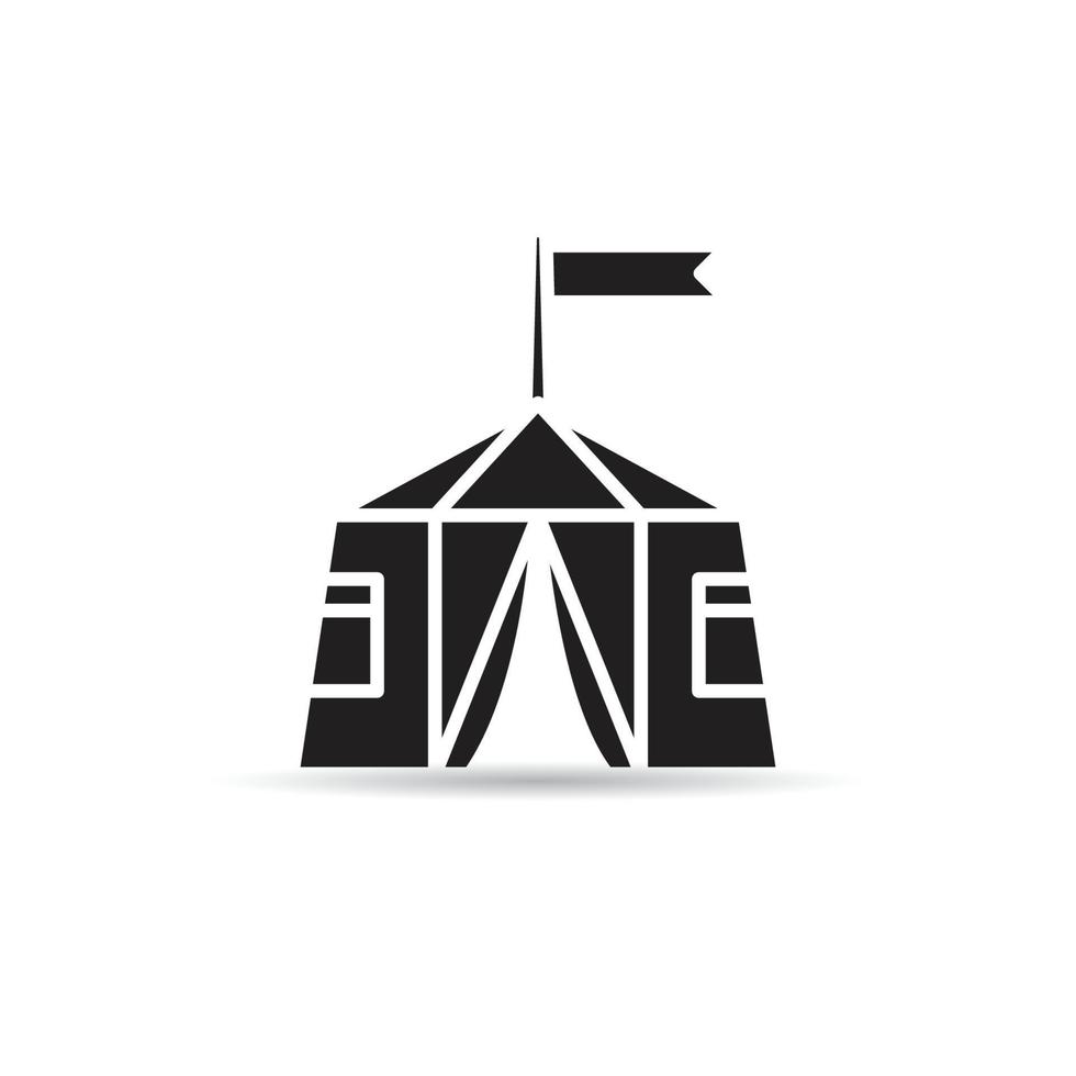 militaire tent en vlagpictogram vector