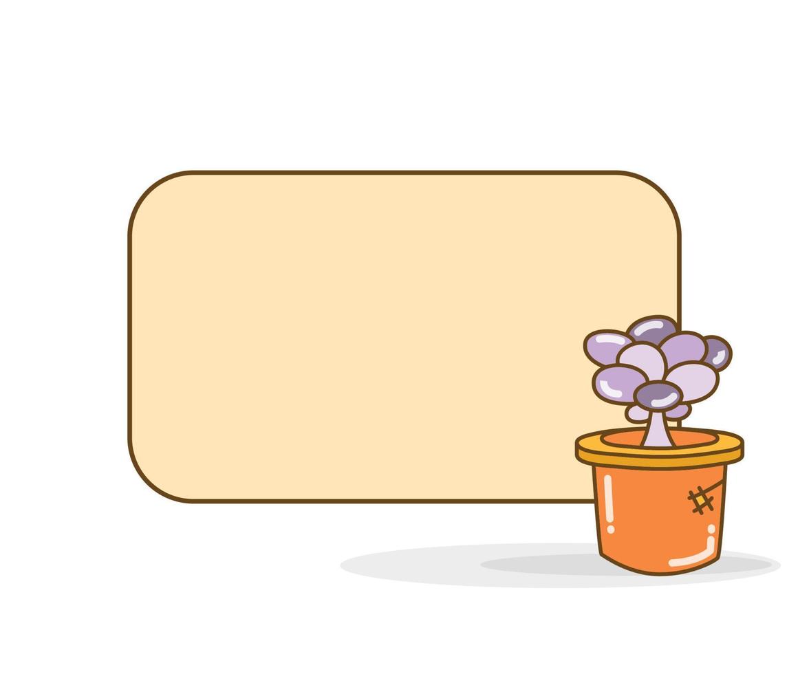 lege notitie en bloempot pictogram vectorillustratie vector