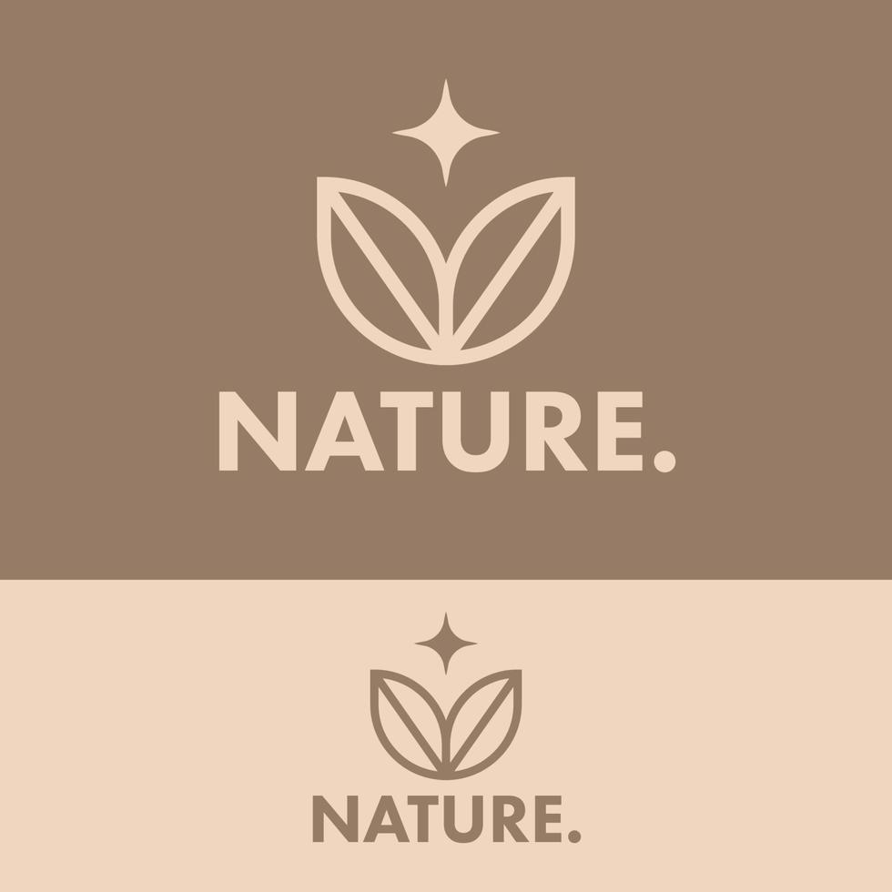 minimalistisch overzicht organisch blad logo concept vector