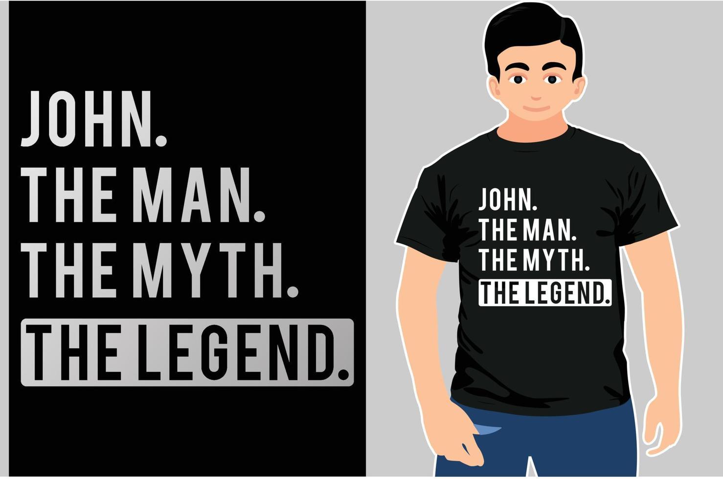 John. de man. de mythe. de legende. vector