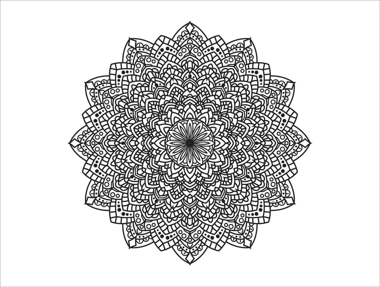 cirkelpatroon in de vorm van mandala voor henna, mehndi, tatoeages, decoratieve ornamenten in etnische oosterse stijl, kleurboekpagina's. vector