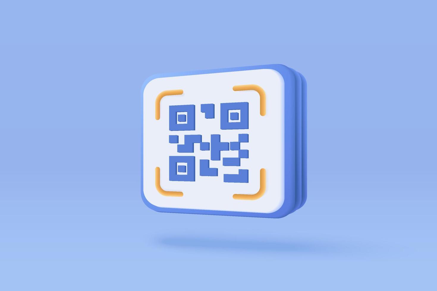 3D qr-code scannen voor online winkelconcept, promotie van speciale aanbiedingen voor winkelen en marketing van de smartphone. qr code scan verificatie website. 3D-vector render geïsoleerde blauwe pastel background vector