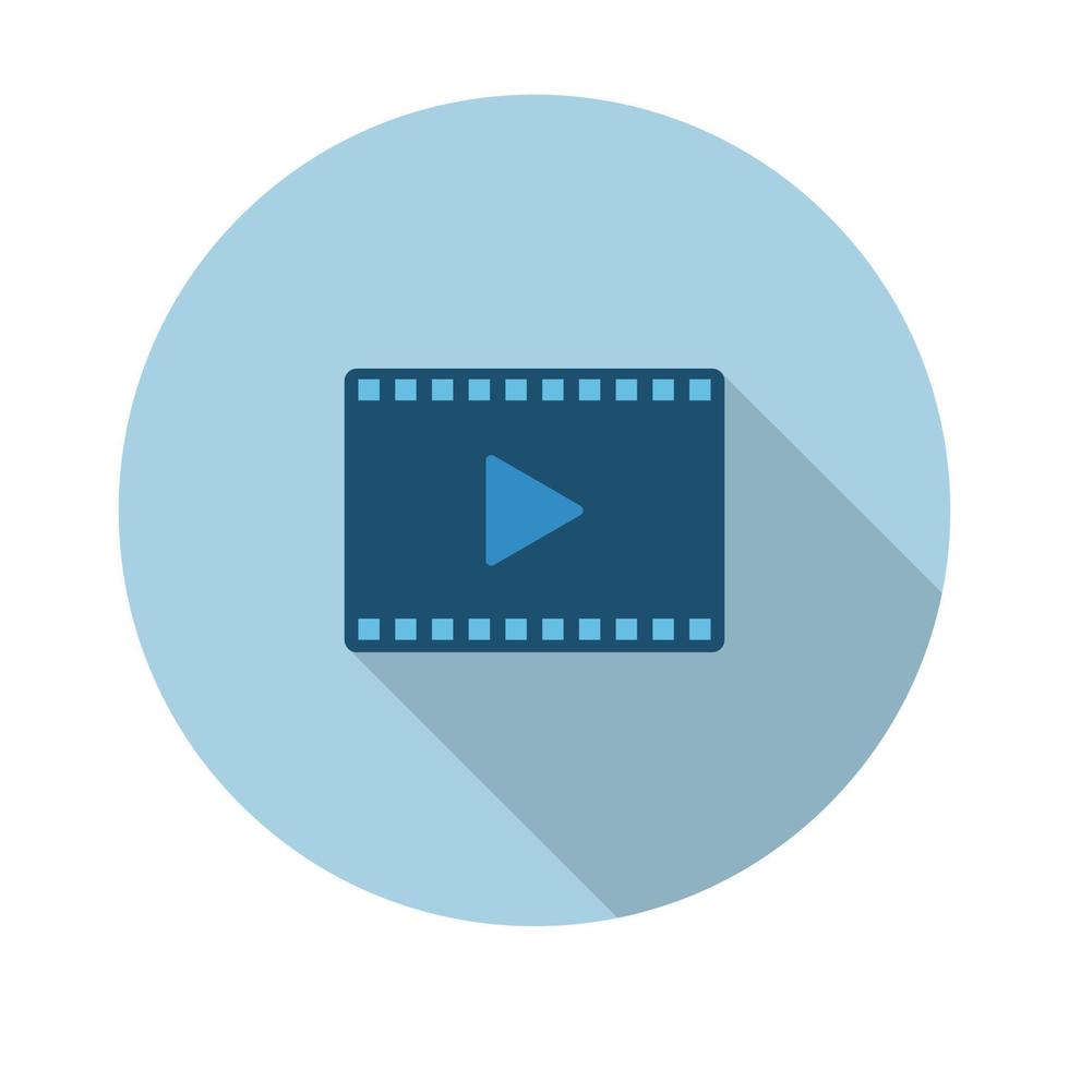 bioscoop spelen platte icon.vector afbeelding in een eenvoudige stijl met een vallende schaduw. 10 ep. vector