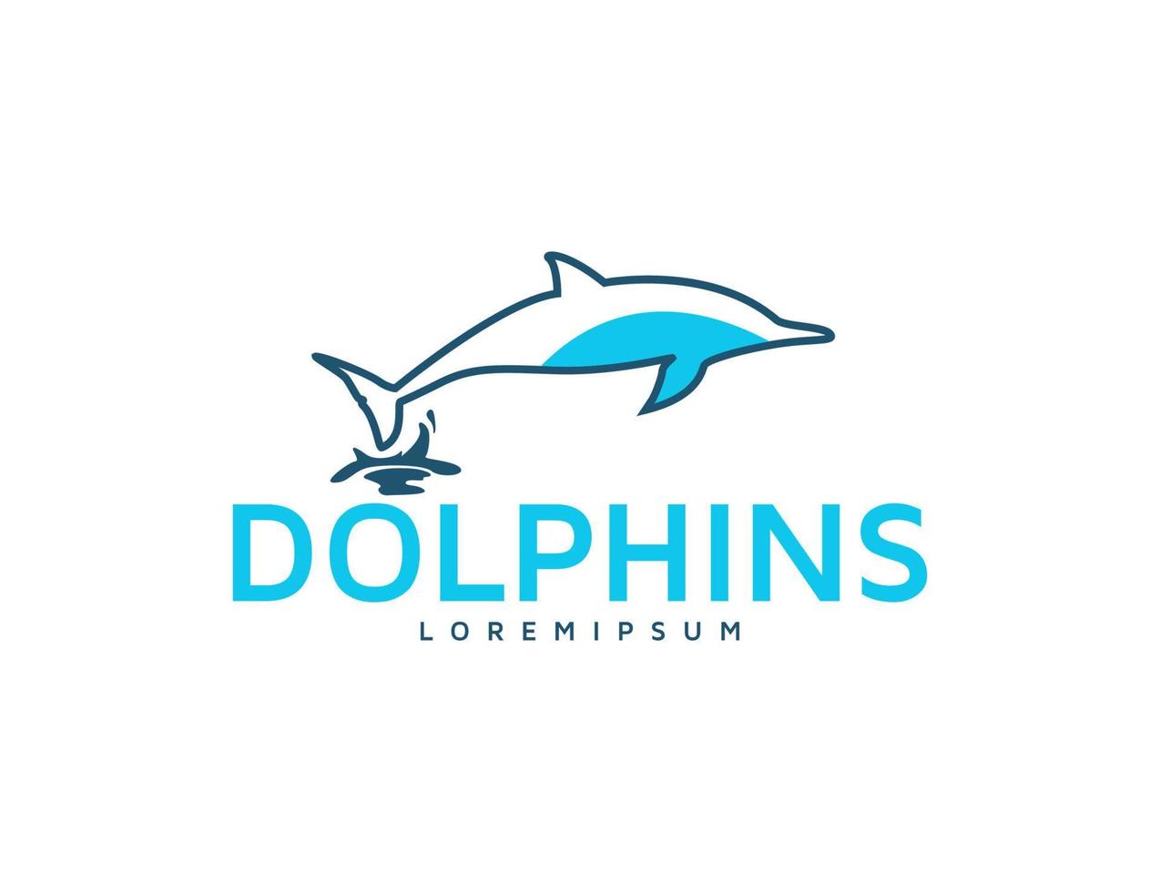 dolfijn logo lijn illustratie ontwerp vector