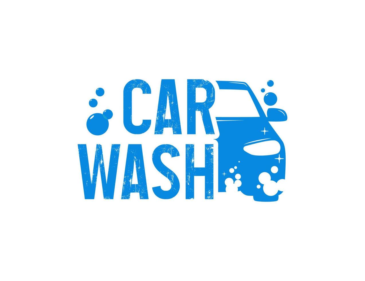 modern carwash-logo-ontwerp met bubbelschuim vector