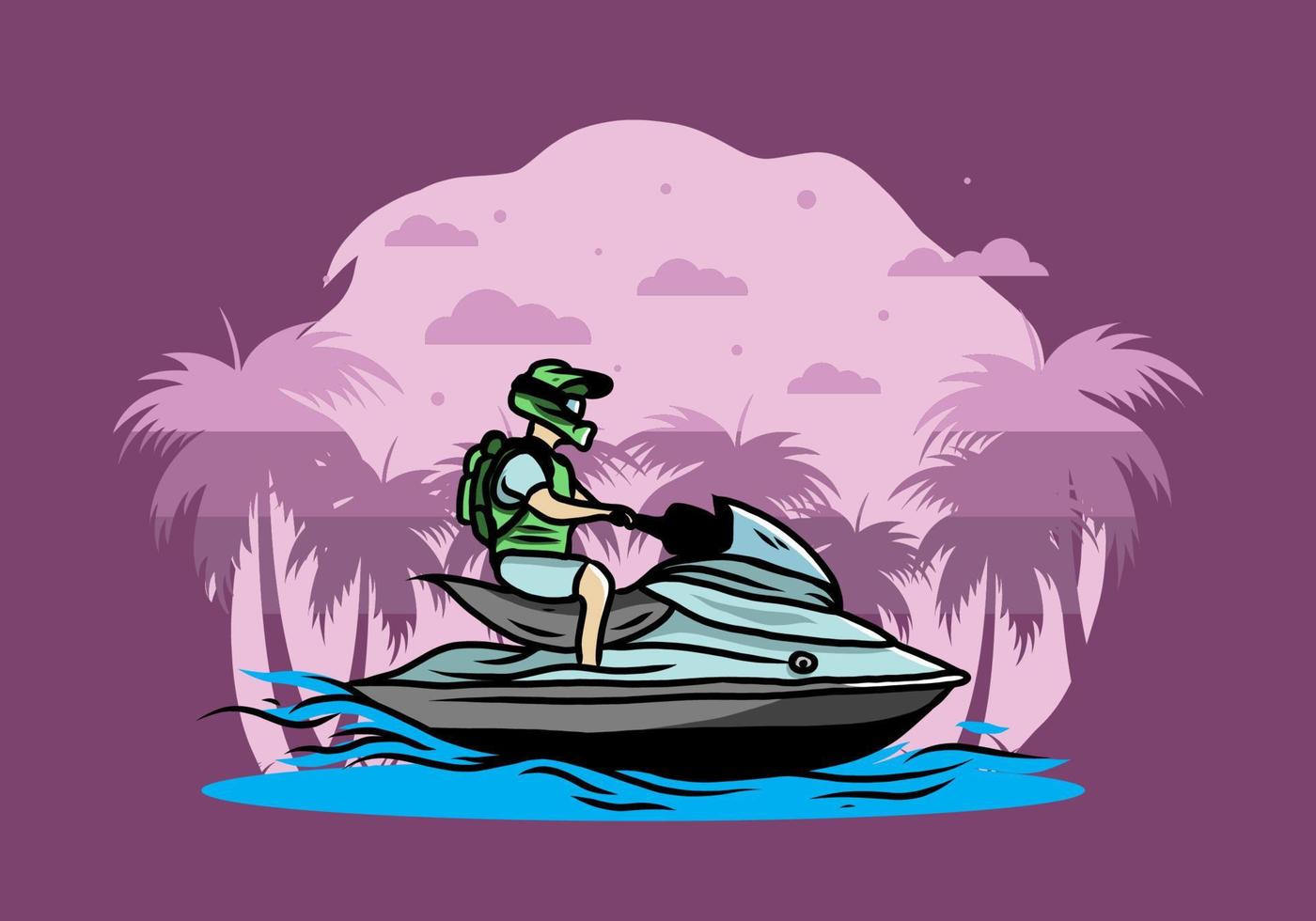 jet sky sport op het strand illustratie vector