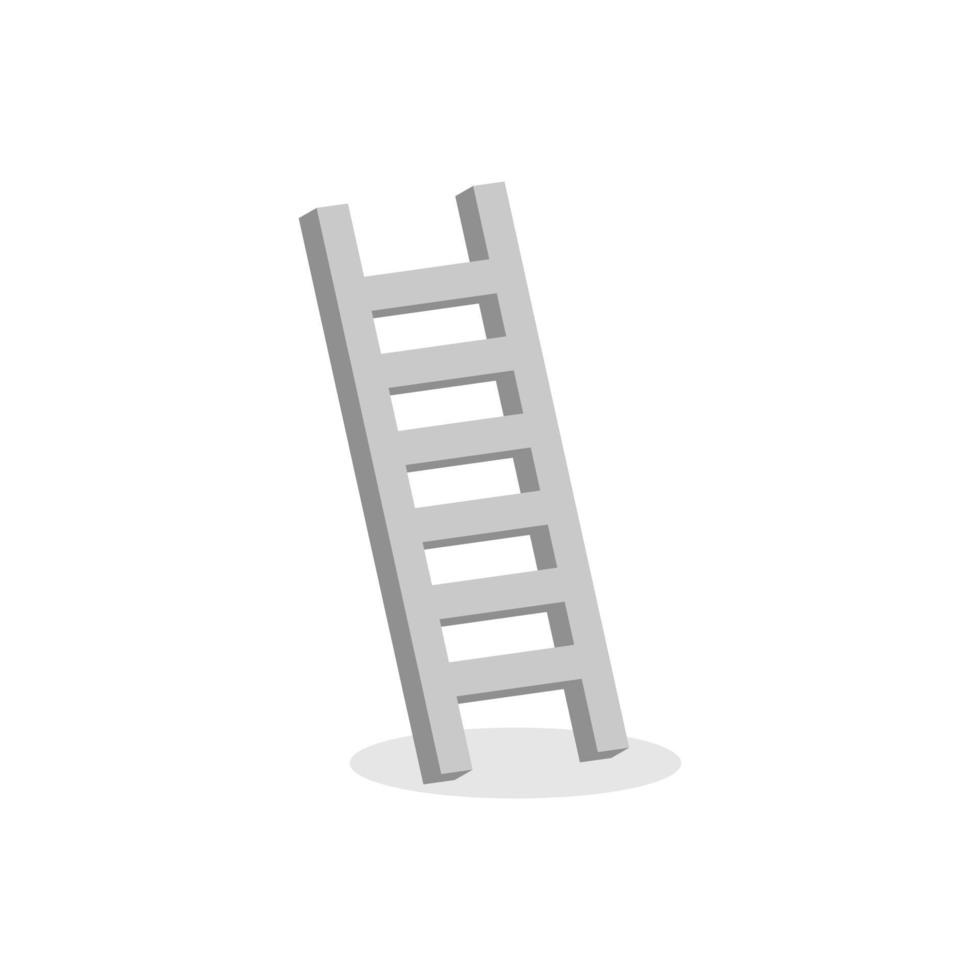 3D aluminium ladderconcept in minimale cartoonstijl vector