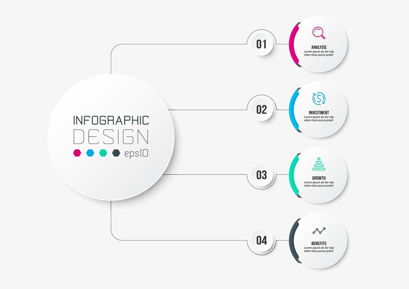 infographic sjabloon bedrijfsconcept met diagram. vector