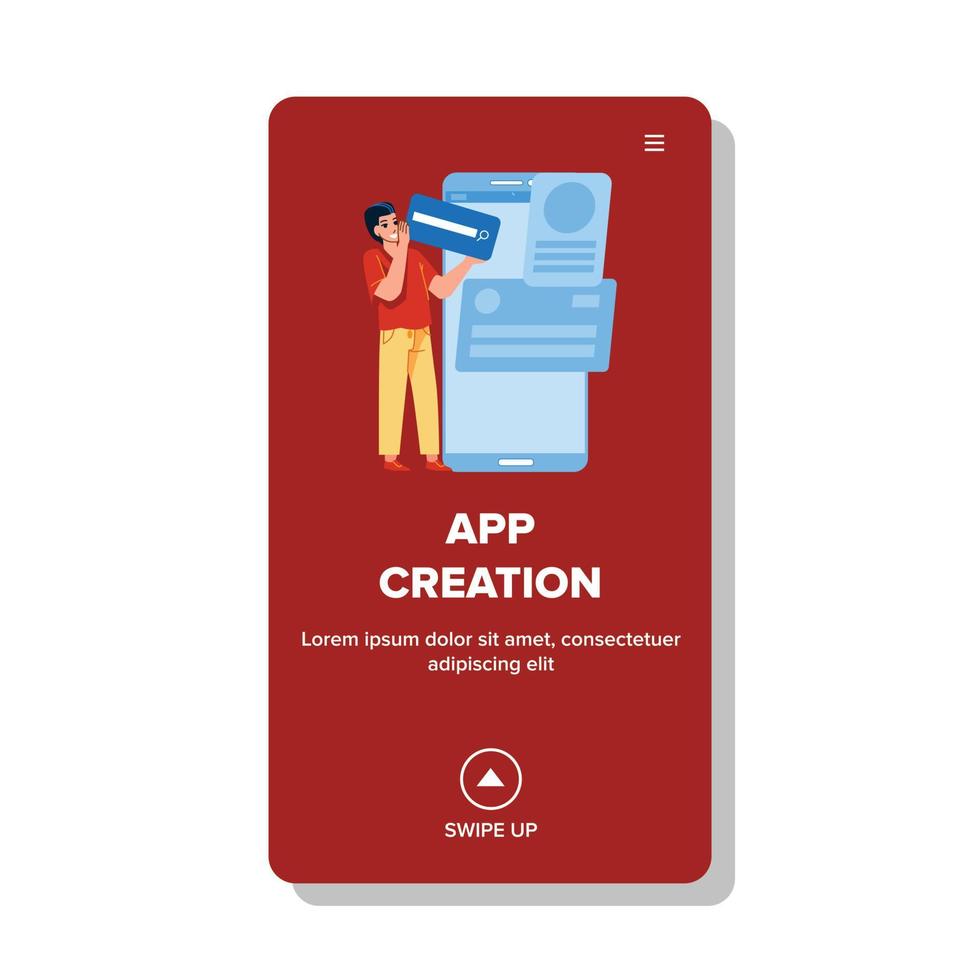app creatie en ontwikkeling man bezetting vector