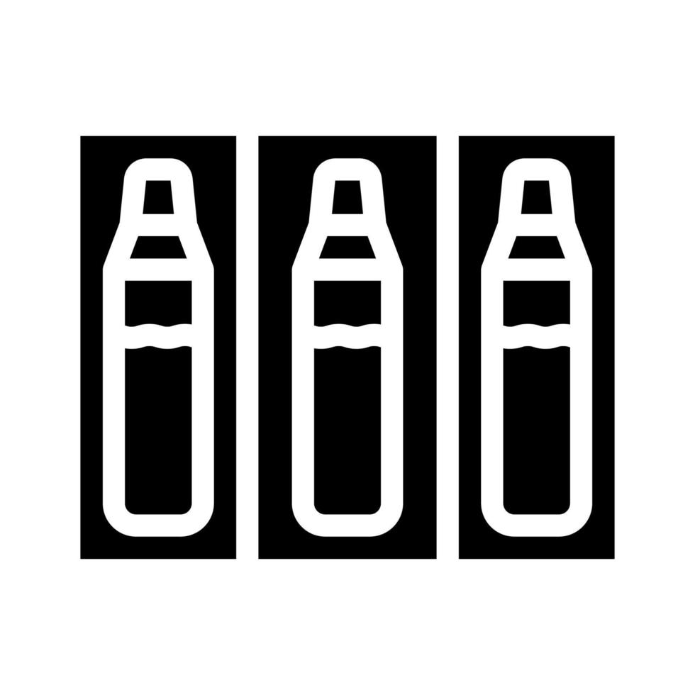 insuline cartridges glyph pictogram vectorillustratie zwart vector