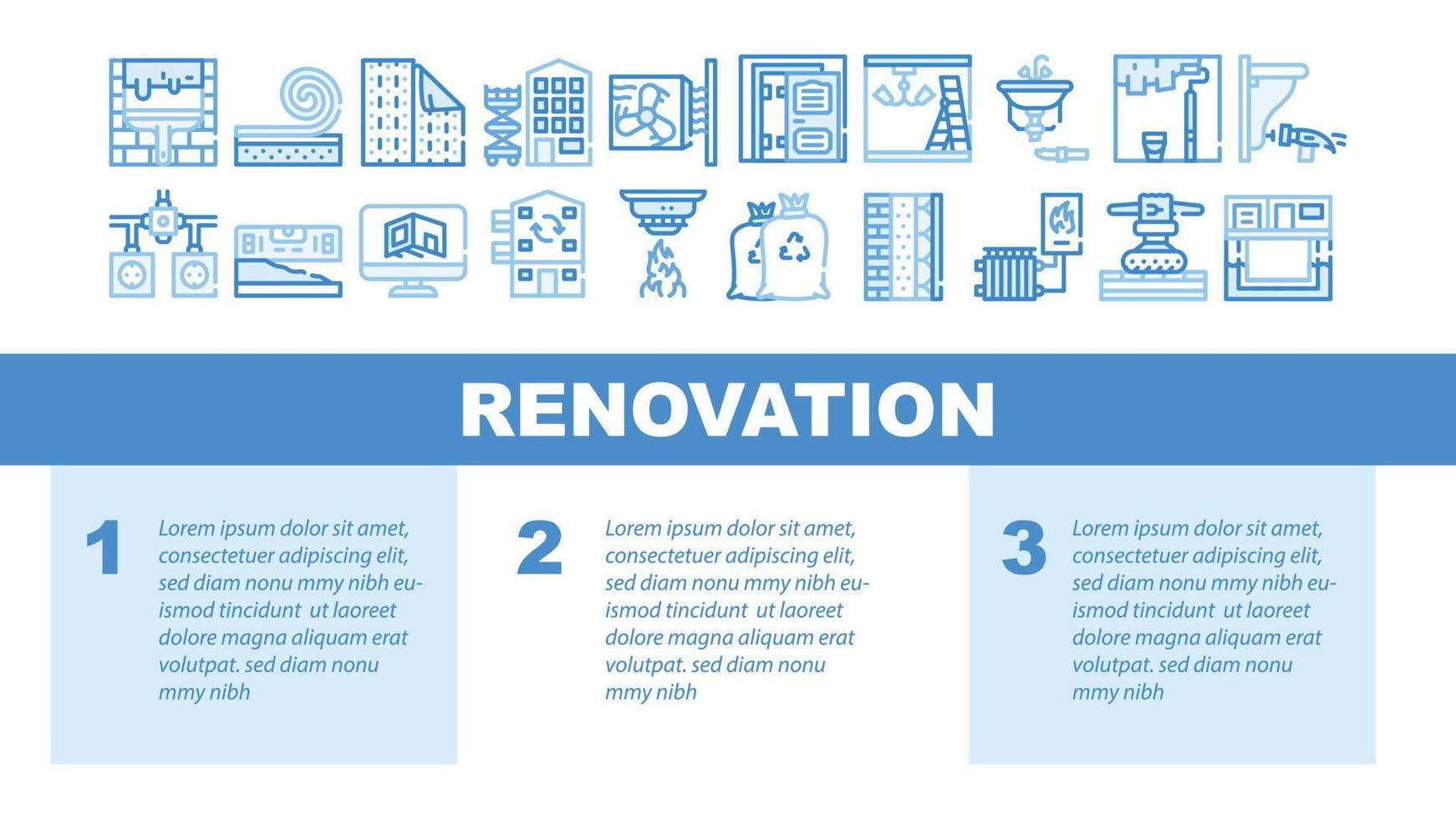 huis renovatie reparatie landing header vector