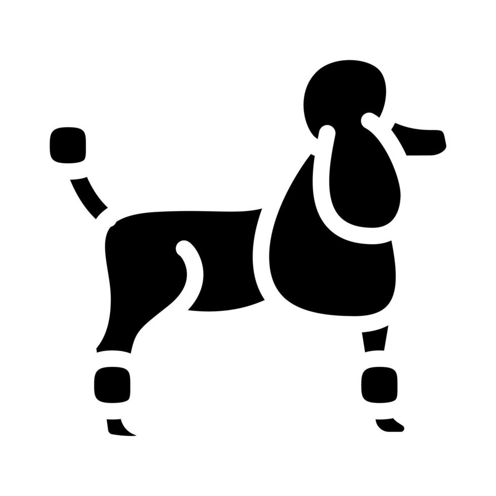 hond poedel glyph pictogram vectorillustratie plat vector