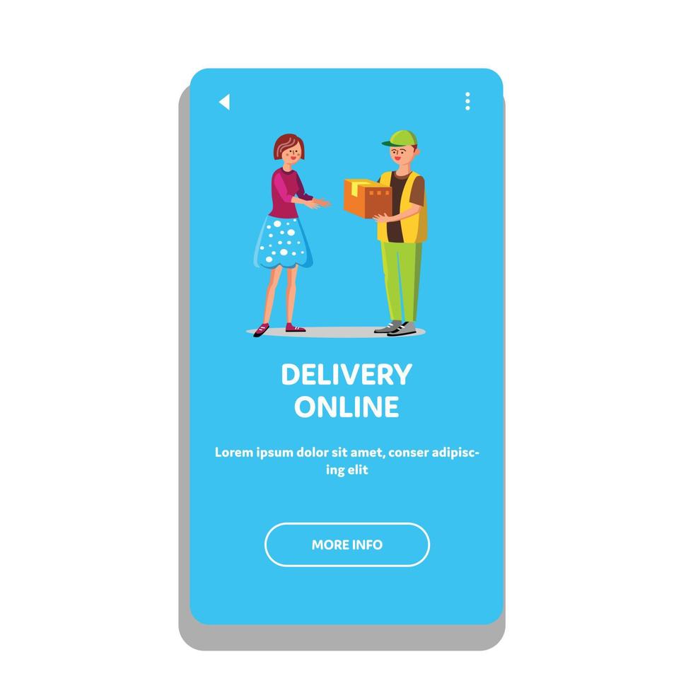 levering online service koerier en klant vector