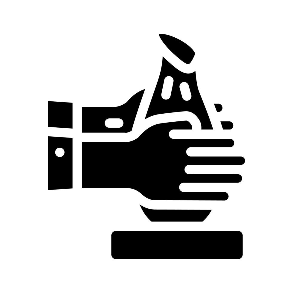 meester maken pot op turm aardewerk apparaat glyph pictogram vectorillustratie vector