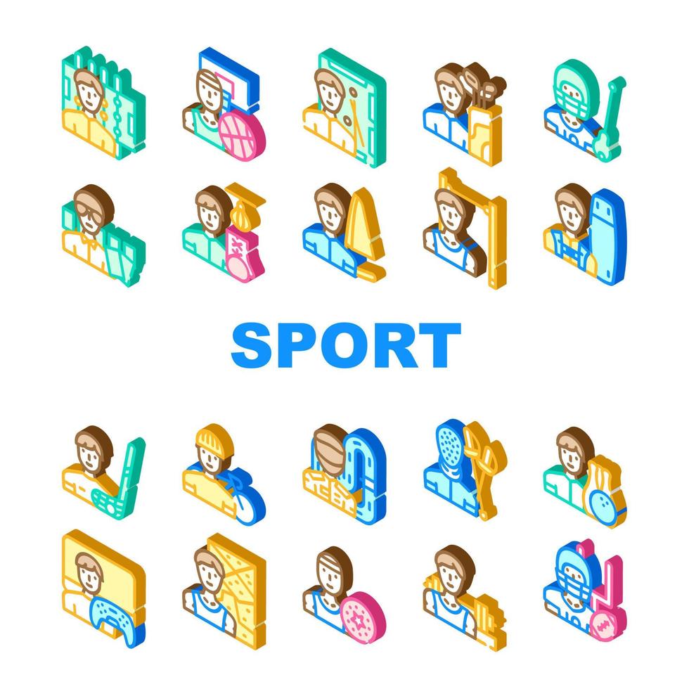 mannelijke sportactiviteiten collectie iconen set vector