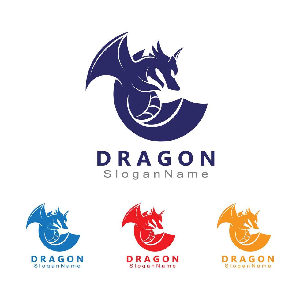 draak logo ontwerp minimalistische unieke vector sjabloon