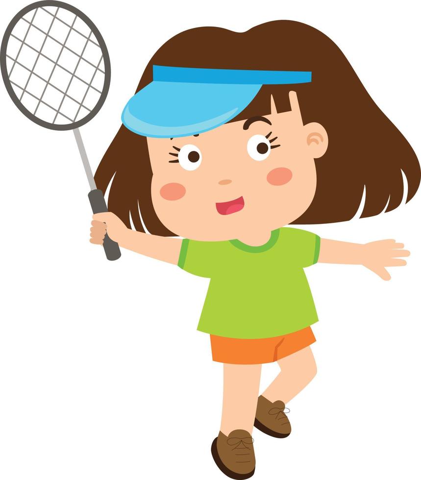 klein meisje tennissen vectorillustratie vector