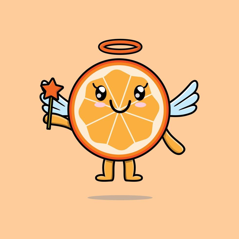 schattige cartoon oranje fruit in de vorm van een fee vector