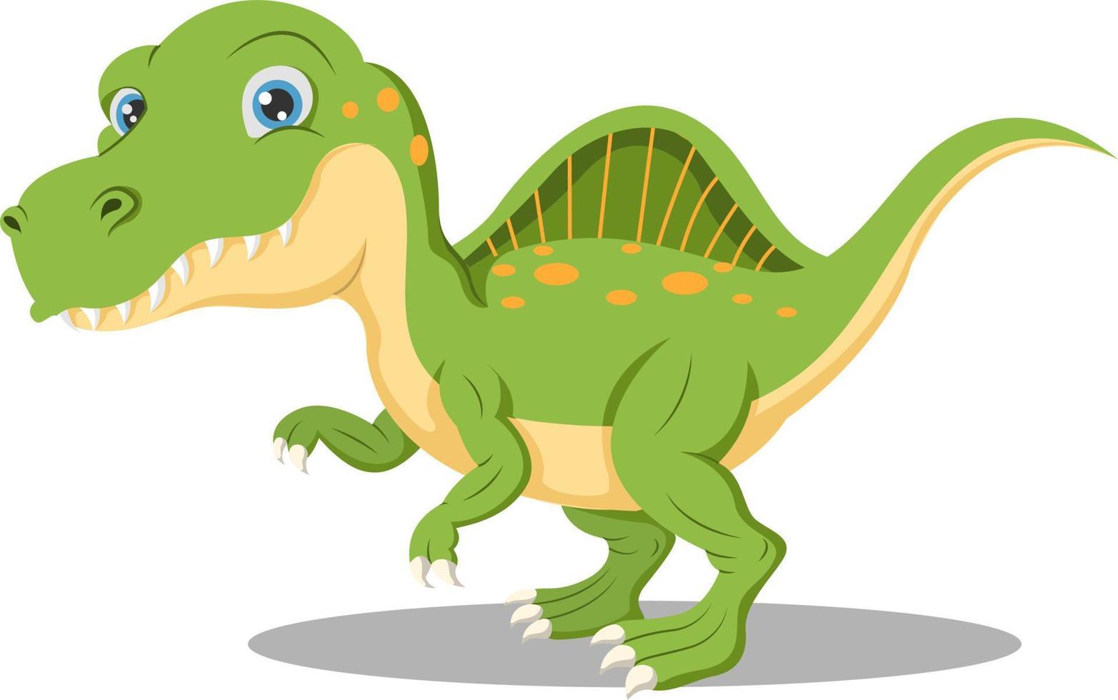 cartoon grappige groene spinosaurus dinosaurus vector