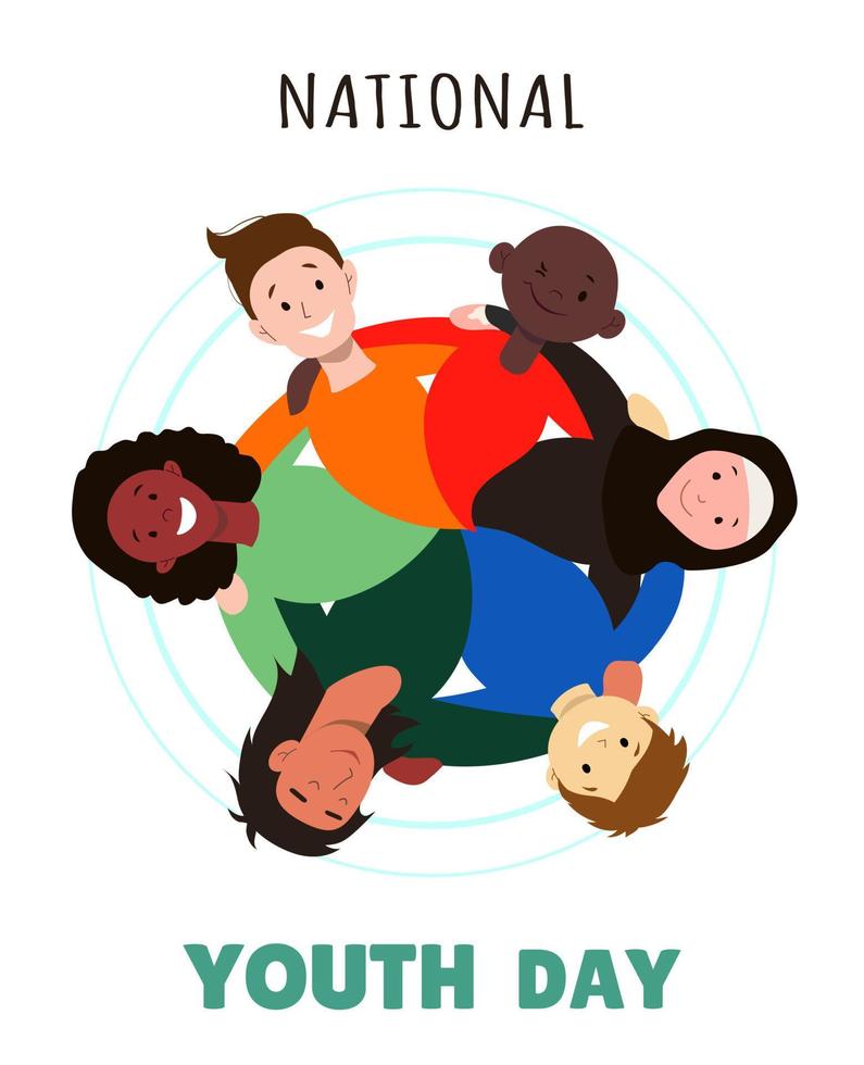 nationale jeugddag bannerontwerp in vlakke stijl vector