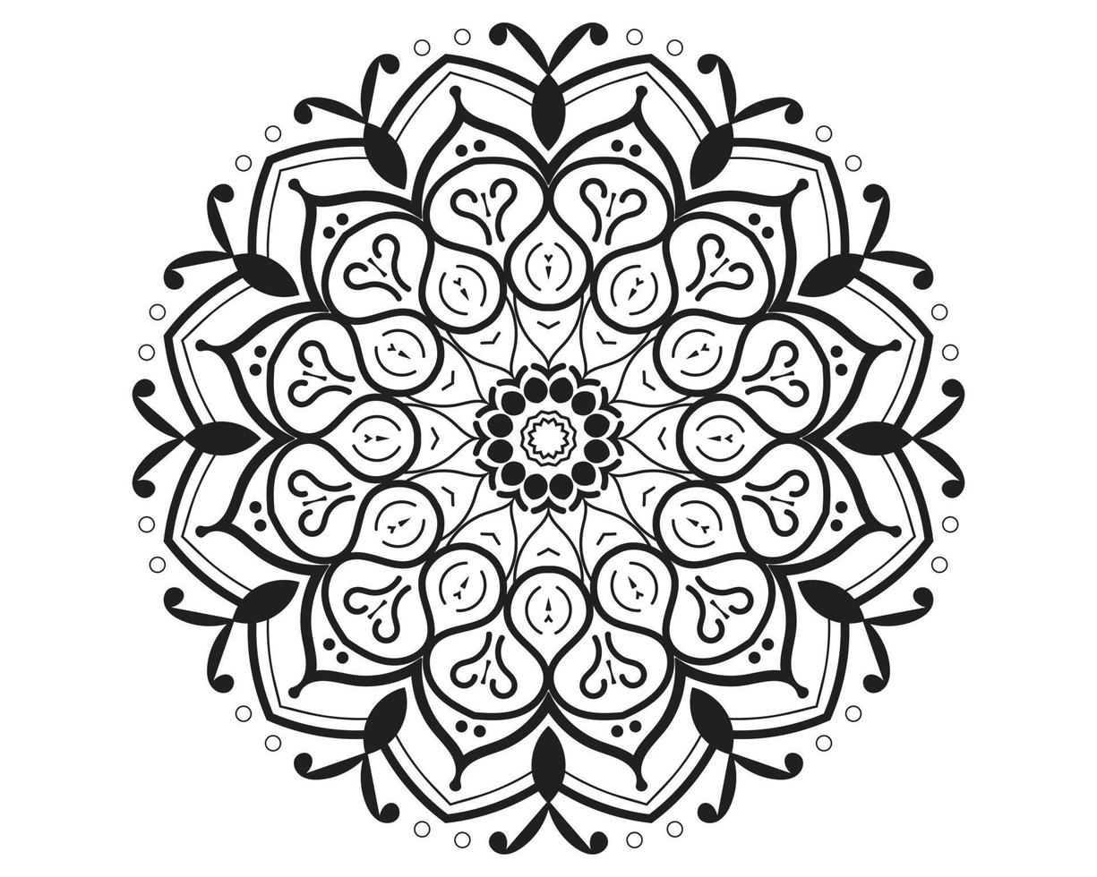 eenvoudige bloemenstijl met decoratieve kunst mooi mandala-ontwerp vector