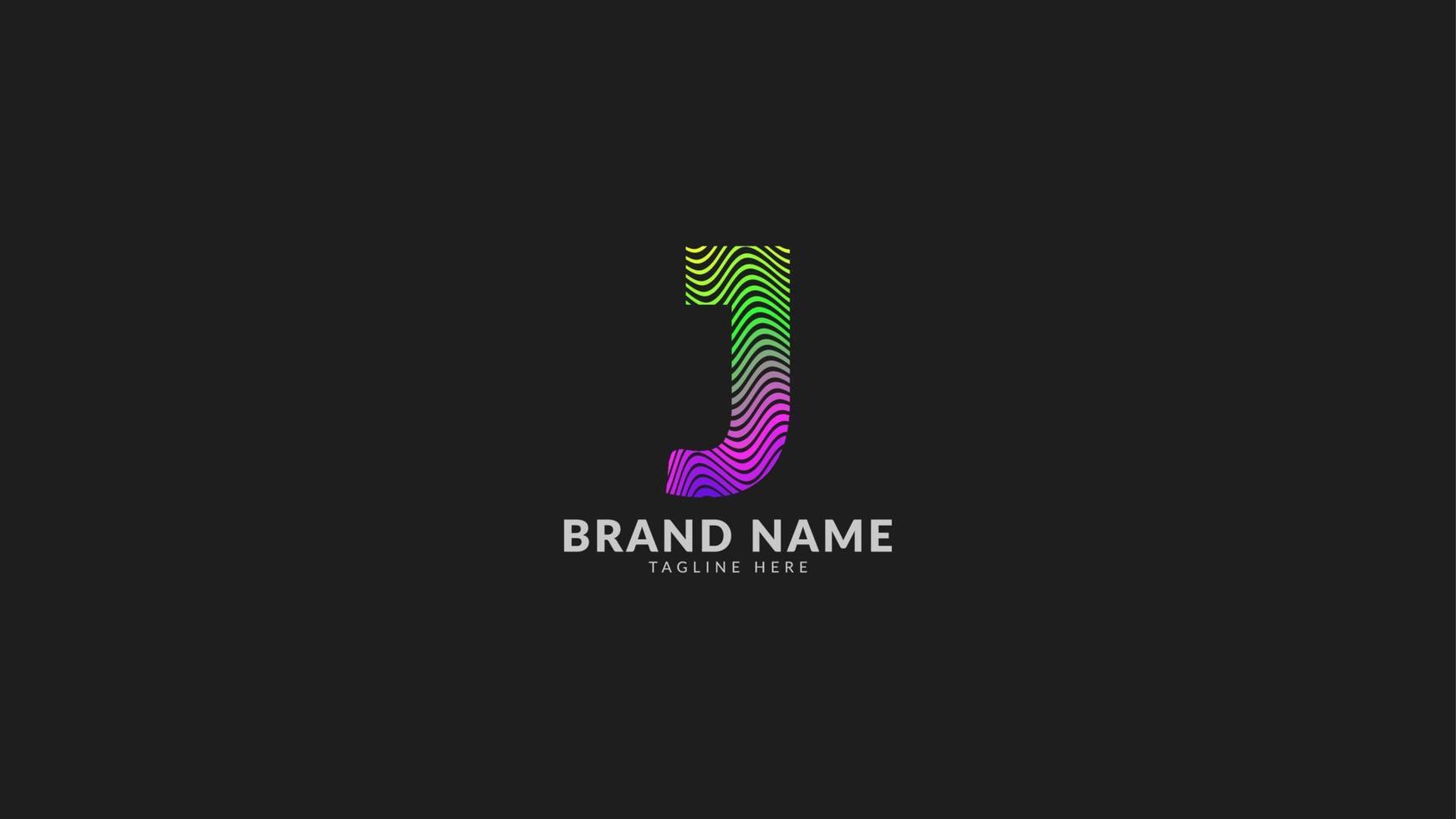 letter j golvend regenboog abstract kleurrijk logo voor creatief en innovatief bedrijfsmerk. print of web vector ontwerpelement