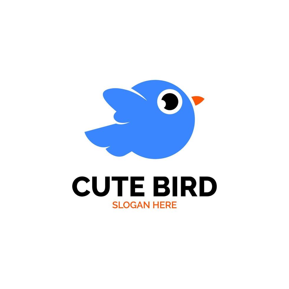 schattig en speels vogelvlieg illustratie logo vector ontwerp