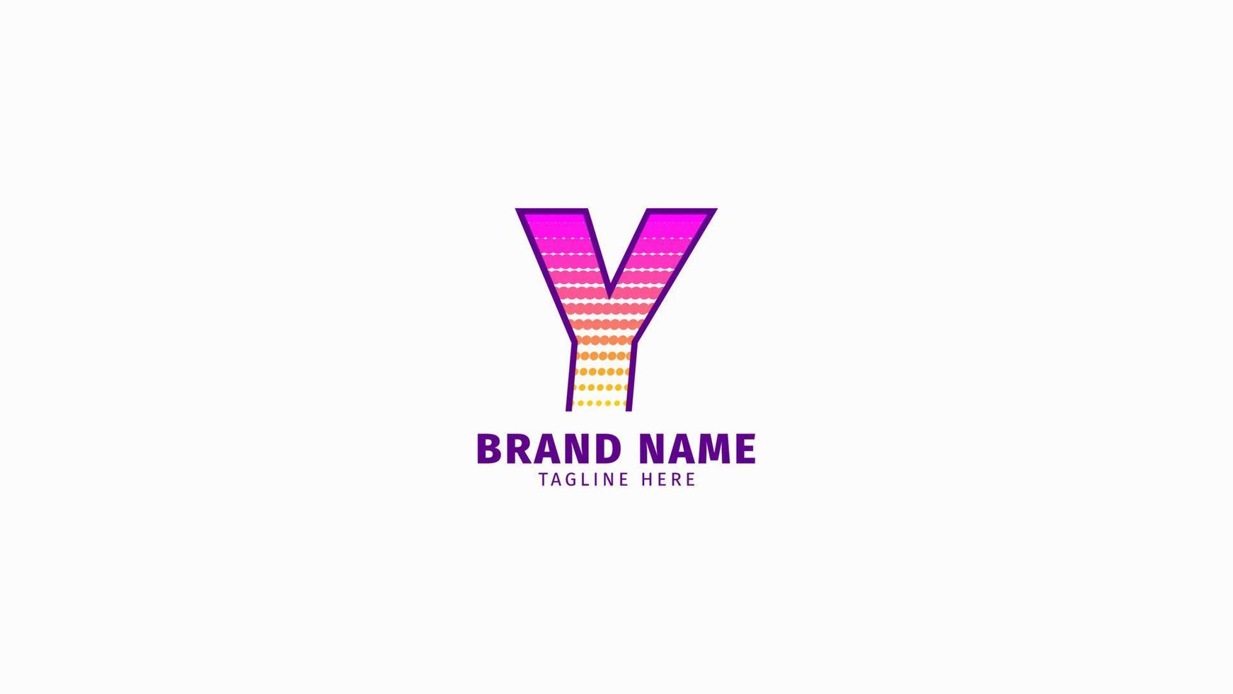 letter y halftoon trendy felle kleur logo vector ontwerpelement