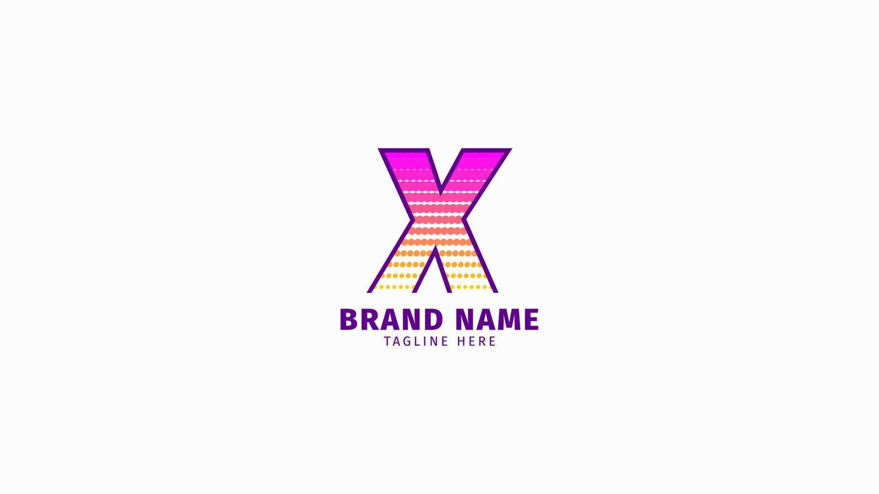 letter x halftoon trendy felle kleur logo vector ontwerpelement