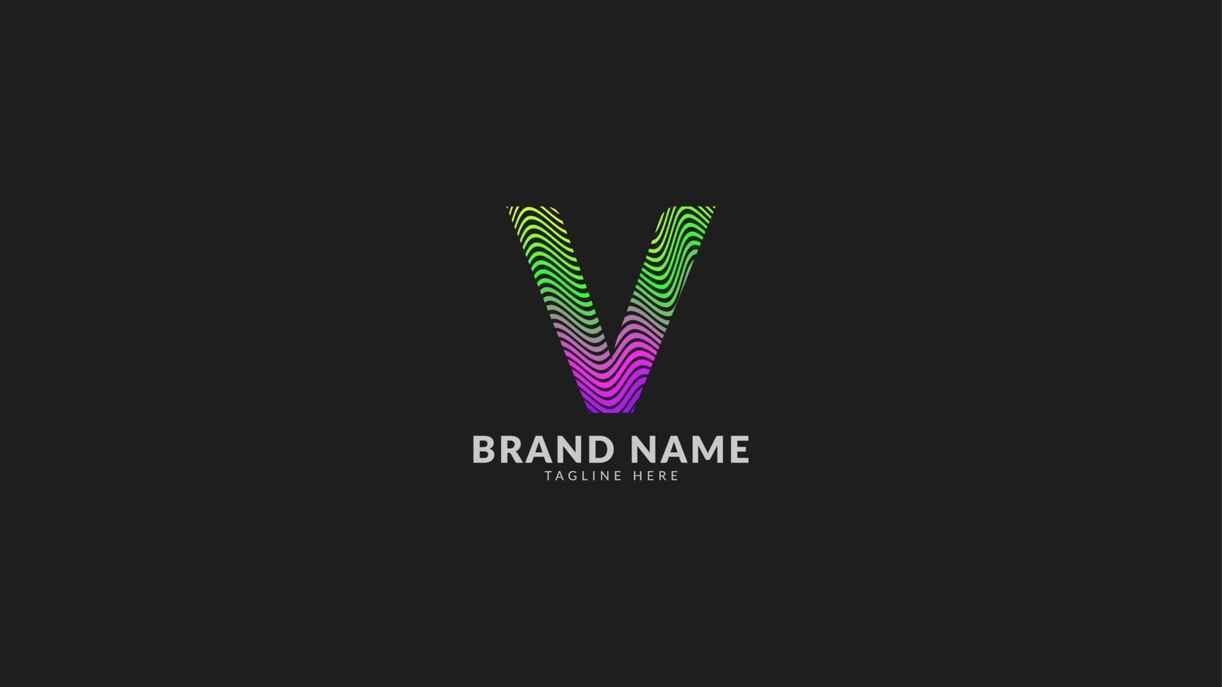 letter v golvend regenboog abstract kleurrijk logo voor creatief en innovatief bedrijfsmerk. print of web vector ontwerpelement