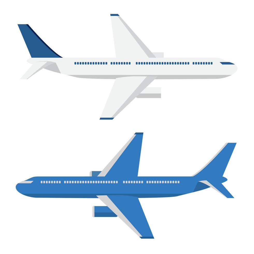 twee geïsoleerde vliegtuigen vector